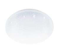Eglo Pogliola-E Lámpara de techo LED con efecto cristalino, sensor de movimiento y sensor crepuscular, lámpara de techo de metal y plástico en color blanco, blanco neutral, 31 cm de diámetro