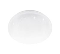 Eglo Pogliola-E Lámpara de techo LED plana, con efecto de vidrio, para cocina y dormitorio, fabricada en metal y plástico de color blanco, con luz blanca neutra y un diámetro de 22 cm