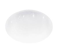 EGLO Pogliola Lámpara de techo LED, con efecto de vidrio e interruptor DIP, para cocina, fabricada en metal y plástico de color blanco, con luz blanca cálida, neutra y fría y un diámetro de 50 cm