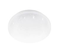 EGLO Pogliola Lámpara de techo LED, con efecto de vidrio e interruptor DIP, para cocina, fabricada en metal y plástico de color blanco, con luz blanca cálida, neutra y fría y un diámetro de 26 cm