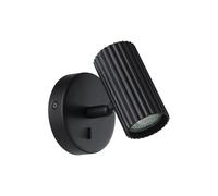 Eglo Portillo Lámpara de pared, para interior, iluminación para dormitorio con foco orientable, ideal como de lectura, fabricada en metal de color negro y con casquillo GU10