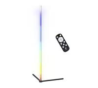 Eglo RGBIC Lámpara led de pie para esquina, con efectos de luz, decoración para salón de juegos y fiestas, lámpara de pie para sala de estar con control remoto, luz cálida y RGB, metal negro