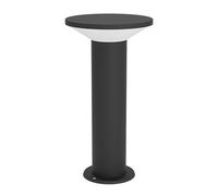 Eglo Rigosa Lámpara de pie LED para exteriores, con pedestal, iluminación exterior para jardín y terraza, lámpara de pie de metal en negro y plástico en blanco, blanco cálido, IP44