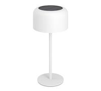Eglo Roccanova Lámpara solar de mesa para exteriores, regulable en 3 niveles, para balcón y jardín, acero en blanco, blanco cálido, IP44