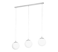 Eglo Rondo Lámpara de techo colgante, 3 focos, metal plateado y cristal, casquillo E27, 96 cm