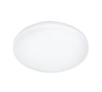EGLO Ronoco Lámpara de techo led para exteriores, lámpara exterior para pared y techo, lámpara de techo para uso exterior de metal y plástico blanco, blanco cálido, IP44, diámetro de 22 cm