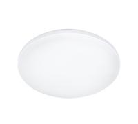 EGLO Ronoco Lámpara de techo led para exteriores, lámpara exterior para pared y techo, lámpara de techo para uso exterior de metal y plástico blanco, blanco cálido, IP44, diámetro de 22 cm