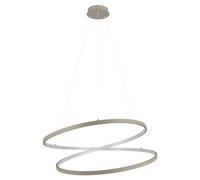 Eglo LED lámpara colgante Ruotale, lámpara colgante sobre mesa de comedor, lámpara de comedor curvada, anillos de lámpara colgante de metal en arena, blanco cálido, Ø 70 cm