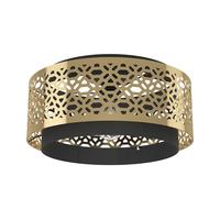 Eglo Sandbach Lámpara de techo elegante, adecuada para colocar en el salón y el dormitorio, fabricada en metal, latón, de color negro, con portalámparas E27 y un diámetro de Ø 42 cm