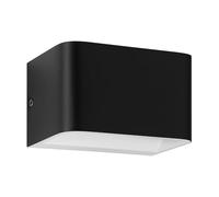 Eglo Sania 4 Lámpara de pared led, luz ascendente y descendente, lámpara de pared de aluminio blanco y negro, foco de pared para pasillo y salón, blanco cálido, 13 x 8 cm