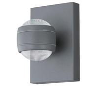 EGLO Sesimba 1 - Lámpara de pared LED para exteriores (2 focos, acero y plástico, IP44)