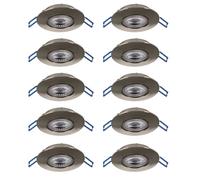 Eglo Set 10 focos LED empotrables Cedrez, Ø 9 cm, spots de techo extra planos, con Dip Switch, plástico plateado, luz cálida, neutra y fría