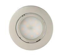 Eglo Set 3 focos LED empotrables Pineda, spot techo orientable plástico plata, luz cálida, 4,9 W, 1080 lúmenes, 3000 K, Ø 8,4 cm