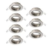 Eglo Set 7 focos empotrables Agulo, luz de techo orientable, foco empotrable redondo sin bombilla, reflector de de acero plateado, casquillo GU10, Ø 8,6 cm