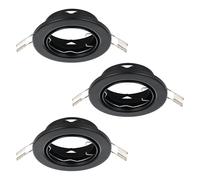 Eglo Set de 3 focos empotrables Agulo 1, luz de techo orientable, foco redondo sin bombilla, acero negro, casquillo GU10, Ø 8,6 cm