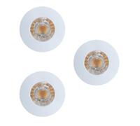 EGLO Set de 3 focos empotrables Margo, spot de techo exterior, proyector de techo, fundición de aluminio en blanco, vidrio esmerilado en blanco, luz cálida, Ø 8,4 cm