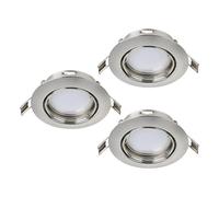 Eglo Set de 3 focos empotrables Peneto, conjunto de luces de acero