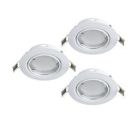 Eglo Set de 3 focos empotrables Peneto, conjunto de spots de acero
