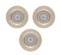 Eglo Set de 3 focos empotrables Saliceto, spots de techo regulables, redondos de aluminio plateado, luz cálida, Ø 8,8 cm