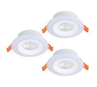 Eglo Set de 3 focos LED empotrables Calonge RGB, spot de techo plano con mando, regulable, plástico blanco, cambio de color, blanco cálido-frío, Ø 9,8 cm