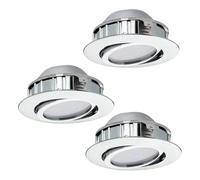 Eglo set de 3 focos LED empotrables Pineda, spots LED de plástico