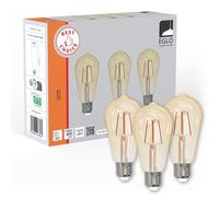 Eglo set de 3 lámparas de filamento LED con casquillo E27, bombillas Edison vintage ámbar, 4 vatios cada una, bombillas blanco cálido, 2200 K, 400 lúmenes, bombilla retro ST64, Ø 6,4 cm