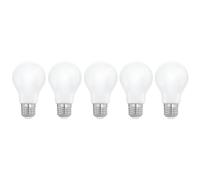 Eglo set de 5 lámparas LED E27, opacas, 806 lúmenes, 7 W (equivale a 60 W), luz cálida, 2700 K, bombilla opal blanca, A60 diámetro 6 cm