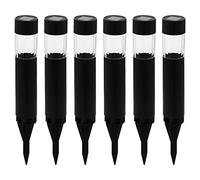 Eglo Set de 5 luces solares Rosalba, lámparas de camino con pincho para suelo, lámparas solares exteriores, jardín, acero inoxidable y plástico negro, luz neutra, IP44
