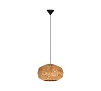 Eglo Sheldon Lámpara colgante de mesa de comedor, 1 focos, lámpara de mesa de comedor, estilo bohemio, con pantalla de papel rafia, casquillo E27, 38 cm
