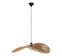 Eglo Siruela Lámpara colgante sobre mesa de comedor, certificado FSC, lámpara de comedor de papel natural y metal en negro, con casquillo E27, 60 x 80 cm