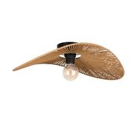 Eglo Siruela Lámpara de techo de diseño natural, certificación FSC, lámpara de techo de papel natural y metal en negro, lámpara de salón con casquillo E27, L 56 cm