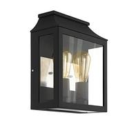 Eglo SONCINO Outdoor wall lighting E27 Negro, Iluminación al aire libre, Outdoor wall lighting, Negro, Aluminio forjado, Vidrio, IP44, Transparente, I