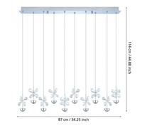 EGLO Stars of Light Lámpara colgante LED Pianopoli, cromada, longitud 87 cm