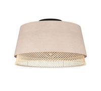Eglo Tabley Lámpara de techo de estilo natural, adecuada para colocar en el salón y el dormitorio, fabricada en lino y bambú, con portalámparas E27 y un diámetro de Ø 38 cm