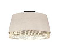 EGLO Tabley Lámpara de techo de estilo natural, adecuada para colocar en el salón y el dormitorio, fabricada en lino y bambú, con portalámparas E27 y un diámetro de Ø 38 cm