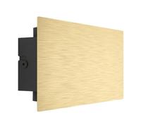 Eglo Talamello Lámpara de pared LED interior, rectangular, con iluminación indirecta, aplique de pared, para pasillo y salón, metal, en dorado cepillado, color de luz blanco cálido, 4 x 20 cm