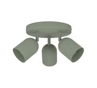 Eglo Tilston Lámpara de techo con 3 focos, para salón, fabricada en acero de color verde oscuro y con casquillo E14