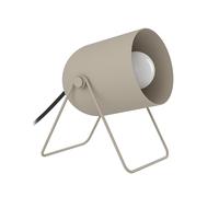 Eglo Tilston Lámpara para mesita de noche, con foco orientable, decoración de habitación, pequeña iluminación de mesa, fabricada en acero de color arena, con casquillo E14 y una longitud de 12,5 cm
