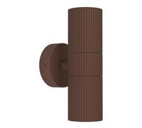 EGLO Tomelloso Lámpara de pared de exterior, iluminación exterior de la casa, luz hacia arriba y hacia abajo, con luz hacia abajo, aluminio marrón rojizo, casquillo GU10, IP44