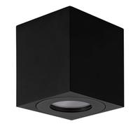 EGLO Torrecola Lámpara de techo para exteriores, lámpara de techo exterior, lámpara de techo para uso exterior de aluminio negro, foco de techo con casquillo GU10, IP44, 8 x 8 cm