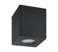 EGLO Torrecola Lámpara de techo para exteriores, lámpara de techo exterior, lámpara de techo para uso exterior de aluminio negro, foco de techo con casquillo GU10, IP44, 8 x 8 cm