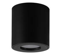 EGLO Torrecola Lámpara de techo para exteriores, lámpara de techo para uso exterior, lámpara de techo exterior de aluminio negro, foco de techo con casquillo GU10, IP44, diámetro de 8 cm