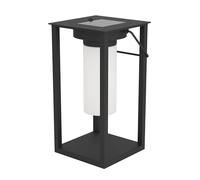 EGLO Usigni Lámpara de mesa solar led, lámpara solar para exteriores, decoración para balcón y terraza, iluminación exterior para jardín, linterna solar al para exteriores de plástico negro, IP44