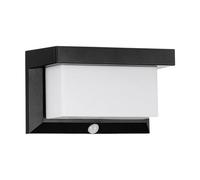 EGLO Utrera Lámpara de pared led para exteriores, lámpara solar para uso exterior con sensor de movimiento y temporizador, plástico negro y blanco, iluminación exterior IP44