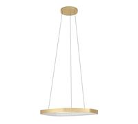 Eglo Vallerosa Lámpara colgante LED regulable, adecuada para colocar encima de la mesa del comedor, fabricada en metal, latón cepillado, con un diseño elegante, luz blanca cálida, Ø 58 cm