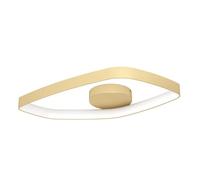 Eglo Vallerosa Lámpara de techo LED, adecuada para colocar en el salón y el dormitorio, con luz blanca cálida regulable y fabricada en metal, latón cepillado