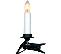 EGLO Velas LED de árbol de Navidad, juego de 25 velas con soporte, velas de Navidad pinzables, plástico en blanco, verde, blanco cálido