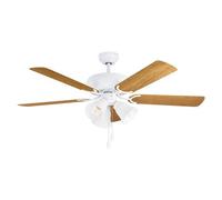 EGLO Ventilador de techo Las Palmas, 3 x E27, interruptor de cable, blanco