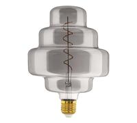 Eglo XXL Bombilla LED E27 regulable, diseño en espiral, retro, tamaño grande, de cristal ahumado, 4 W, 110 lúmenes, blanco cálido, 2000 K, 29 cm de largo