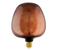 Eglo XXL Bombilla LED E27 regulable, diseño en espiral, retro, tamaño grande, color marrón coñac, 4 W, 40 lúmenes, blanco cálido, 2000 K, 25,5 cm de largo